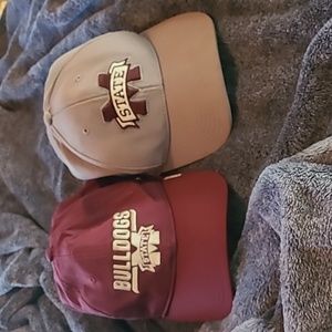 2 Mississippi State University hats